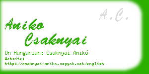 aniko csaknyai business card